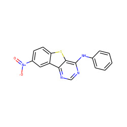 O=[N+]([O-])c1ccc2sc3c(Nc4ccccc4)ncnc3c2c1 ZINC000003815255