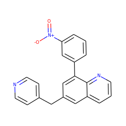 O=[N+]([O-])c1cccc(-c2cc(Cc3ccncc3)cc3cccnc23)c1 ZINC000000006165