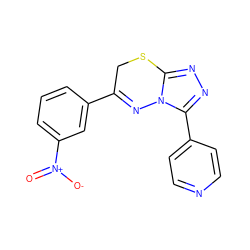 O=[N+]([O-])c1cccc(C2=Nn3c(nnc3-c3ccncc3)SC2)c1 ZINC000000978574