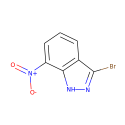 O=[N+]([O-])c1cccc2c(Br)n[nH]c12 ZINC000003870920