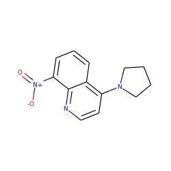 O=[N+]([O-])c1cccc2c(N3CCCC3)ccnc12 ZINC000004703668