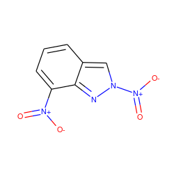 O=[N+]([O-])c1cccc2cn([N+](=O)[O-])nc12 ZINC000005648962