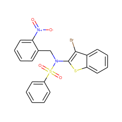 O=[N+]([O-])c1ccccc1CN(c1sc2ccccc2c1Br)S(=O)(=O)c1ccccc1 ZINC000115234277