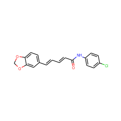 O=C(/C=C/C=C/c1ccc2c(c1)OCO2)Nc1ccc(Cl)cc1 ZINC000049070967