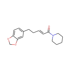 O=C(/C=C/CCc1ccc2c(c1)OCO2)N1CCCCC1 ZINC000001714287