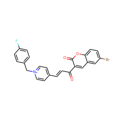 O=C(/C=C/c1cc[n+](Cc2ccc(F)cc2)cc1)c1cc2cc(Br)ccc2oc1=O ZINC000095563113