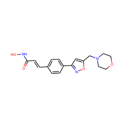 O=C(/C=C/c1ccc(-c2cc(CN3CCOCC3)on2)cc1)NO ZINC000040892968