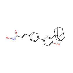 O=C(/C=C/c1ccc(-c2ccc(O)c(C34CC5CC(CC(C5)C3)C4)c2)cc1)NO ZINC000034852062