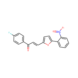 O=C(/C=C/c1ccc(-c2ccccc2[N+](=O)[O-])o1)c1ccc(F)cc1 ZINC000004997279