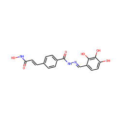 O=C(/C=C/c1ccc(C(=O)N/N=C/c2ccc(O)c(O)c2O)cc1)NO ZINC000058534162