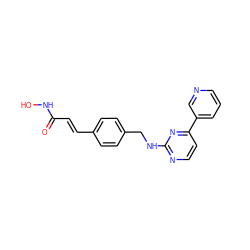 O=C(/C=C/c1ccc(CNc2nccc(-c3cccnc3)n2)cc1)NO ZINC000653779510