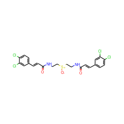 O=C(/C=C/c1ccc(Cl)c(Cl)c1)NCC[S+]([O-])CCNC(=O)/C=C/c1ccc(Cl)c(Cl)c1 ZINC000049872436