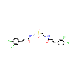 O=C(/C=C/c1ccc(Cl)c(Cl)c1)NCCS(=O)(=O)CCNC(=O)/C=C/c1ccc(Cl)c(Cl)c1 ZINC000049872460