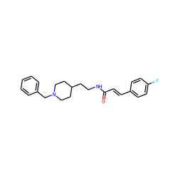 O=C(/C=C/c1ccc(F)cc1)NCCC1CCN(Cc2ccccc2)CC1 ZINC000653858659
