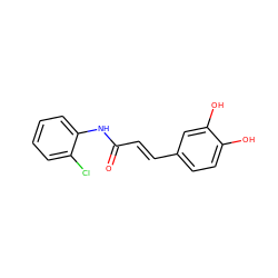 O=C(/C=C/c1ccc(O)c(O)c1)Nc1ccccc1Cl ZINC000049802816