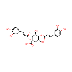 O=C(/C=C/c1ccc(O)c(O)c1)OC1[C@H](O)CC(OC(=O)/C=C/c2ccc(O)c(O)c2)(C(=O)O)C[C@H]1O ZINC000013597248