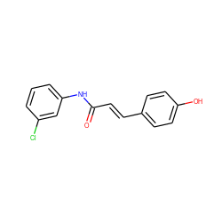 O=C(/C=C/c1ccc(O)cc1)Nc1cccc(Cl)c1 ZINC000072118328