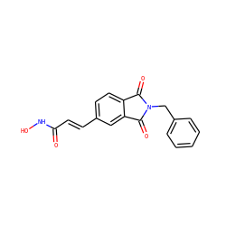 O=C(/C=C/c1ccc2c(c1)C(=O)N(Cc1ccccc1)C2=O)NO ZINC000028527909