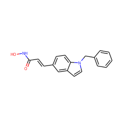 O=C(/C=C/c1ccc2c(ccn2Cc2ccccc2)c1)NO ZINC000084759406