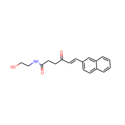 O=C(/C=C/c1ccc2ccccc2c1)CCC(=O)NCCO ZINC000064560577