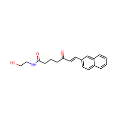 O=C(/C=C/c1ccc2ccccc2c1)CCCC(=O)NCCO ZINC000064560745