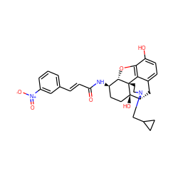 O=C(/C=C/c1cccc([N+](=O)[O-])c1)N[C@@H]1CC[C@@]2(O)[C@H]3Cc4ccc(O)c5c4[C@@]2(CCN3CC2CC2)[C@H]1O5 ZINC000044359059