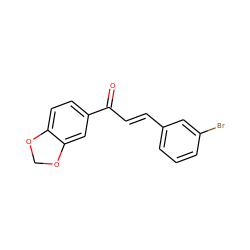 O=C(/C=C/c1cccc(Br)c1)c1ccc2c(c1)OCO2 ZINC000006646389