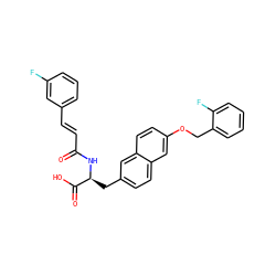 O=C(/C=C/c1cccc(F)c1)N[C@@H](Cc1ccc2cc(OCc3ccccc3F)ccc2c1)C(=O)O ZINC000072179207