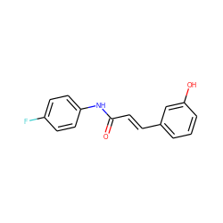 O=C(/C=C/c1cccc(O)c1)Nc1ccc(F)cc1 ZINC000095591968