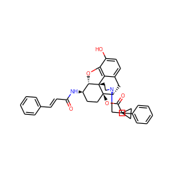 O=C(/C=C/c1ccccc1)N[C@@H]1CC[C@@]2(OC(=O)Cc3ccccc3)[C@H]3Cc4ccc(O)c5c4[C@@]2(CCN3CC2CC2)[C@H]1O5 ZINC000042802845