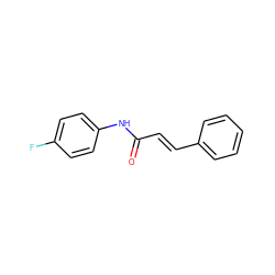 O=C(/C=C/c1ccccc1)Nc1ccc(F)cc1 ZINC000000136010