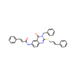 O=C(/C=C/c1ccccc1)Nc1ccc2nc(SC/C=C/c3ccccc3)n(Cc3ccccc3)c(=O)c2c1 ZINC000049781419