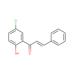 O=C(/C=C/c1ccccc1)c1cc(Cl)ccc1O ZINC000004871697