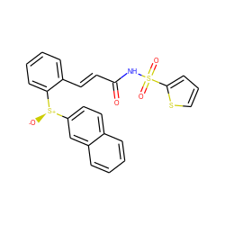 O=C(/C=C/c1ccccc1[S@+]([O-])c1ccc2ccccc2c1)NS(=O)(=O)c1cccs1 ZINC000034311668