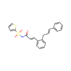 O=C(/C=C/c1ccccc1C/C=C/c1ccccc1)NS(=O)(=O)c1cccs1 ZINC000036349256