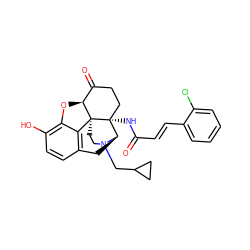 O=C(/C=C/c1ccccc1Cl)N[C@@]12CCC(=O)[C@@H]3Oc4c(O)ccc5c4[C@@]31CCN(CC1CC1)[C@@H]2C5 ZINC000036221607