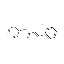 O=C(/C=C/c1ccccc1Cl)Nc1ccncc1 ZINC000000444227