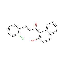 O=C(/C=C/c1ccccc1Cl)c1c(O)ccc2ccccc12 ZINC000073240437