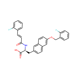 O=C(/C=C/c1ccccc1F)N[C@@H](Cc1ccc2cc(OCc3ccccc3F)ccc2c1)C(=O)O ZINC000072179205