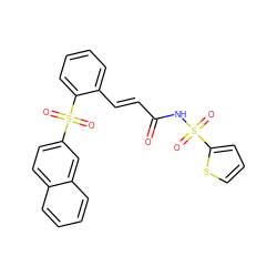 O=C(/C=C/c1ccccc1S(=O)(=O)c1ccc2ccccc2c1)NS(=O)(=O)c1cccs1 ZINC000034025304