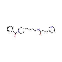 O=C(/C=C/c1cccnc1)NCCCCC1CCN(C(=O)c2ccccc2)CC1 ZINC000003828115