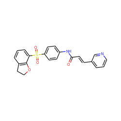 O=C(/C=C/c1cccnc1)Nc1ccc(S(=O)(=O)c2cccc3c2OCC3)cc1 ZINC000225961567