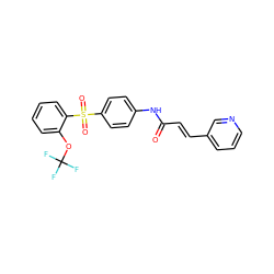 O=C(/C=C/c1cccnc1)Nc1ccc(S(=O)(=O)c2ccccc2OC(F)(F)F)cc1 ZINC000205621248