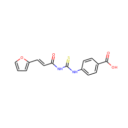 O=C(/C=C/c1ccco1)NC(=S)Nc1ccc(C(=O)O)cc1 ZINC000000547210