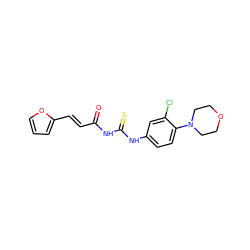 O=C(/C=C/c1ccco1)NC(=S)Nc1ccc(N2CCOCC2)c(Cl)c1 ZINC000001181402