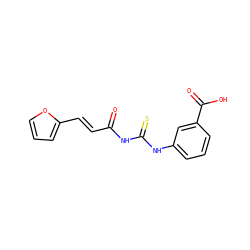 O=C(/C=C/c1ccco1)NC(=S)Nc1cccc(C(=O)O)c1 ZINC000000377276