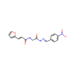 O=C(/C=C/c1ccco1)NCC(=O)N/N=C/c1ccc([N+](=O)[O-])cc1 ZINC000001922129