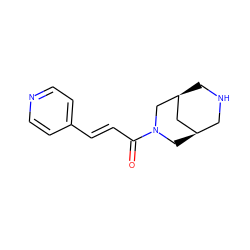 O=C(/C=C/c1ccncc1)N1C[C@@H]2CNC[C@@H](C2)C1 ZINC000103257427