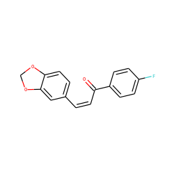 O=C(/C=C\c1ccc2c(c1)OCO2)c1ccc(F)cc1 ZINC000003965586