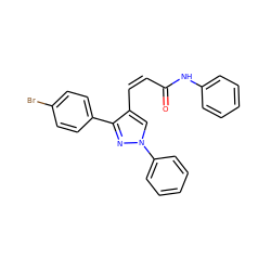 O=C(/C=C\c1cn(-c2ccccc2)nc1-c1ccc(Br)cc1)Nc1ccccc1 ZINC000084759161